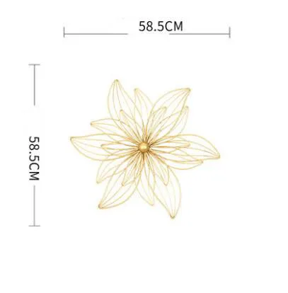 Роскошное кованое железо настенные подвесные полые цветы декоративные поделки домашний диван ТВ фон 3D Настенные обои под металл орнамент декор искусство - Цвет: style2