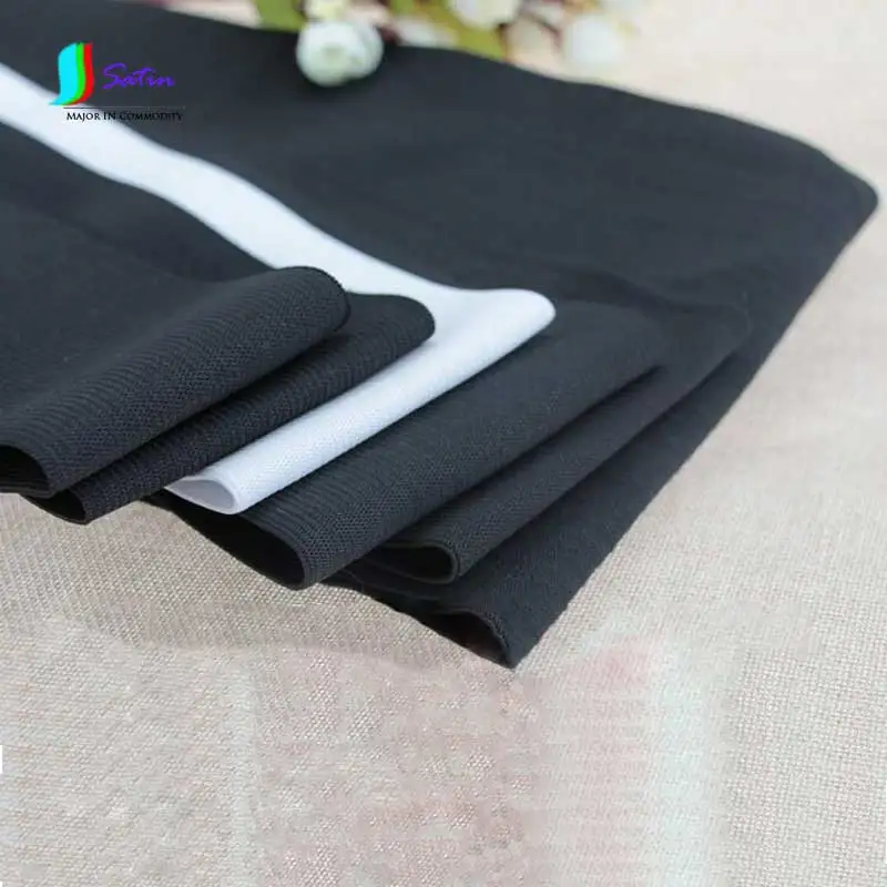 Ультратонкое изделие Вязание эластичная лента/эластичное тянущееся плетеное полотно для оптовой продажи белая черная резинка 60/80 мм ширина S0198H