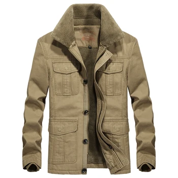 

AFS JEEP Winter Jacket Men Thicken Fur Collar Fleece Parka Men Brand Military tactical Jackets for Men Outerwear Plus Size 4XL