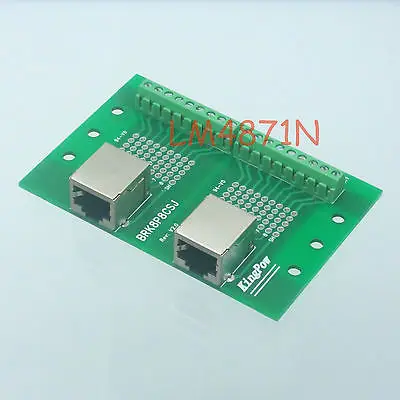 

DHL/EMS 5 pcs PCB Board Dual RJ45 Ethernet female jack port Terminal Breakout header AV -d2