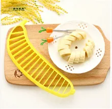 1PC Longming HOme Banana Slicer Chopper Cutter Banana Salad Make Tool Fruit Salad Sausage Cereal Cutter Plastic Banana KX 311
