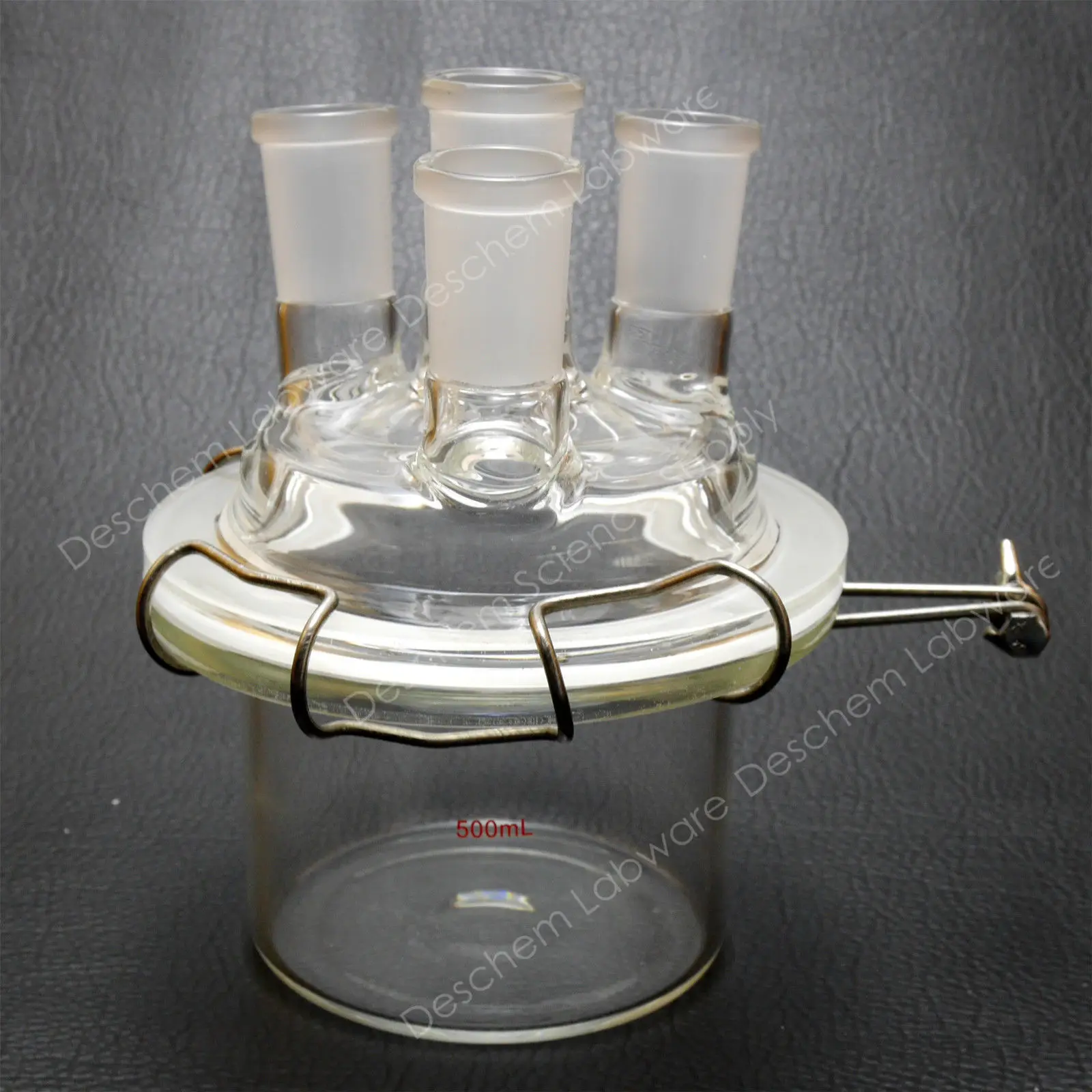 500ml24404neckGlassCylinderReactorLaboratoryFlatBottom