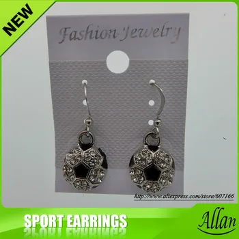 

New Soccer/Baseball/Softball Stud Earrings Bling Rhinestone/Crystal