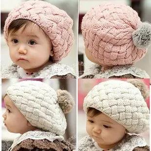 Hot Sell 1 Piece 2016 New Autumn Winter Baby Hat Bonnet Style Kid Crochet Cap Lovely