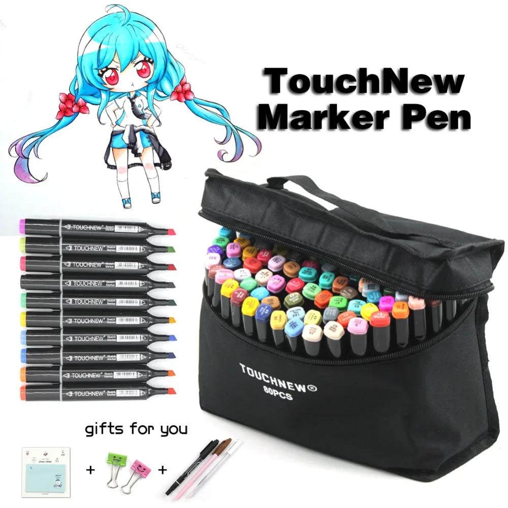 

TOUCHNEW Alcoholic Based Ink Art Marker Pen DIY Crafts for Artist Drawing Manga Design Sketch Marker 12/24/30/40/60/80/168 Color