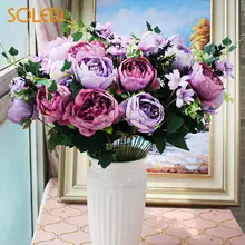 

SOLEDI Fake Plant Party 12 Branches European Handmade 1 Bunch Artificial Flowers Photo Props Craft wedding decoration