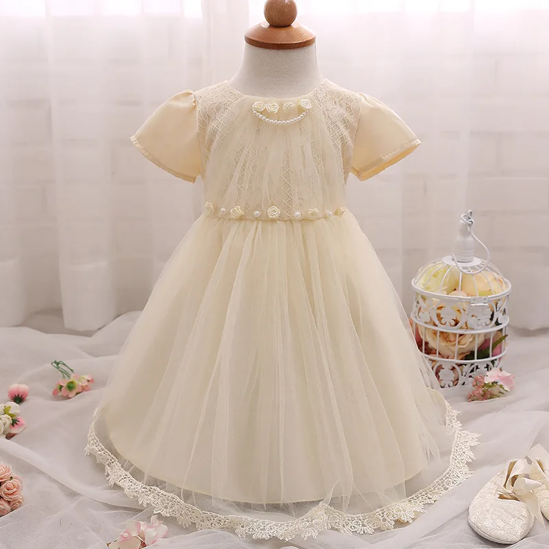 High Quality Baby Girl Sleeveless Baptism Dress for Girl Infant