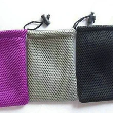 100 шт./лот сетчатые ювелирные украшения мешок сетка мешок подарка из сетчатого материала мешочек сумка со шнурками сумка для наушников подарочные пакеты по индивидуальному заказу и