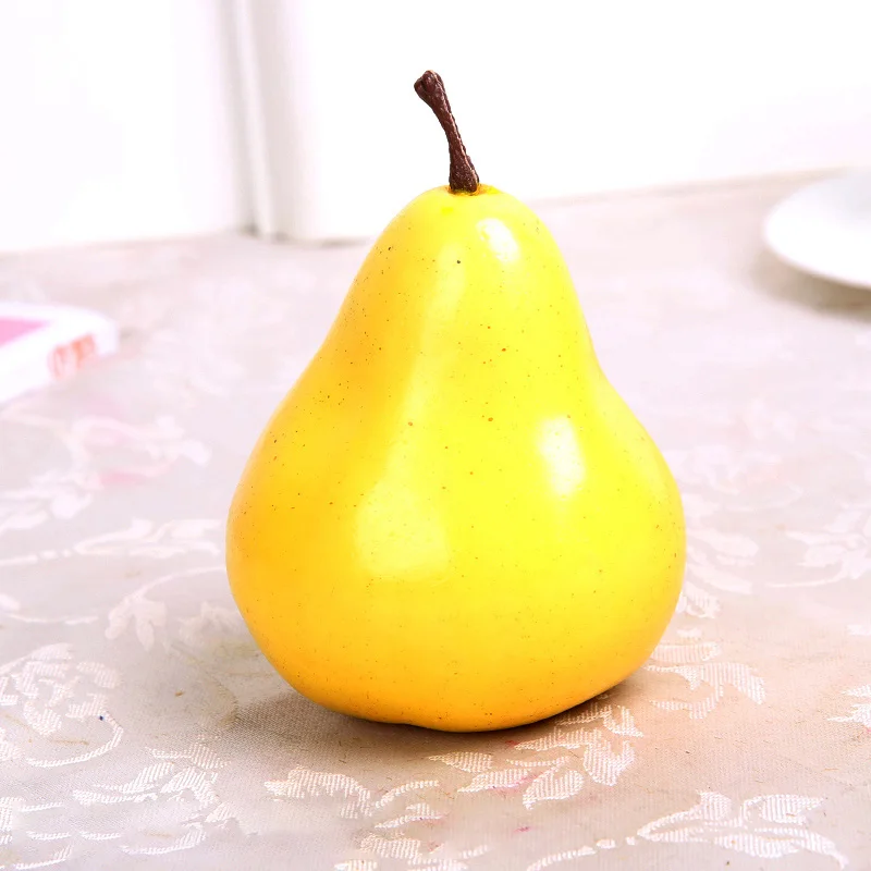 Erxiaobao искусственные фрукты персик высокого качества пластик Оранжевый манго киви яблоко поддельные фрукты лимон вечерние декор для кухни - Цвет: 08 Pear