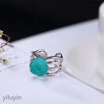 

KJJEAXCMY boutique jewelry S925 sterling silver inlaid with Tianhe Stone Roses