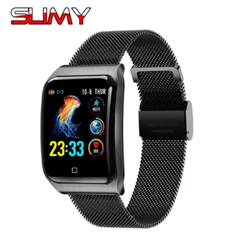 

Slimy F9 Smart Watch IP68 Waterproof Alloy Case Strap Heart Rate Blood Pressure Monitor 50 Days Standby Smartwatch for Women Men