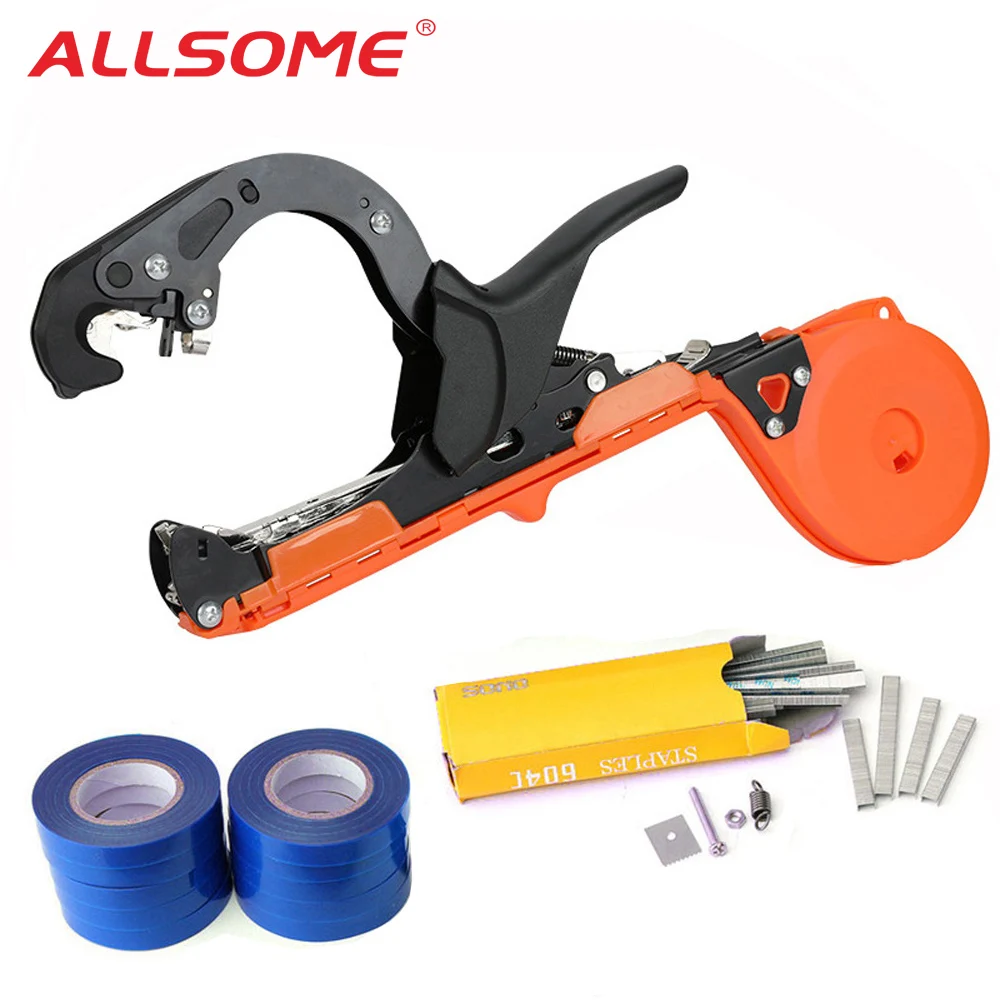 Cheap ALLSOME Garden Tools Grafting Set Planting Tying Tapener Machine Branch Hand Machine Tapener Packing Vegetable Stem Strapping