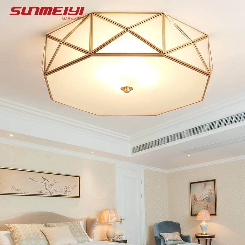 

Vintage LED Ceiling Lights E27 Copper Home Lighting For Living room Dining room lamparas led de techo moderna decoration
