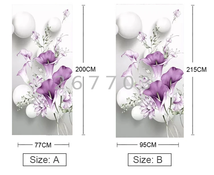 2 шт./компл. ПВХ самоклеющаяся 3D Съемная дверь наклейка свежий фиолетовый Калла обои Гостиная Дверь Декор наклейки Настенная Наклейка «сделай сам»