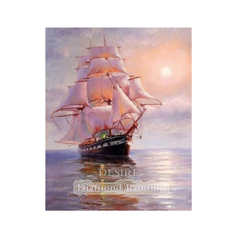 

Desire Diamond Painting Cross Stitch Scenic Sailboat 5D DIY Diamond Embroidery Needlework Full Square Mosaic Home Decor PT2849
