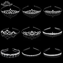 Мода Свадебные Принцесса тиара и корона свадебные украшения для волос обруч для волос со стразами для девочек; Детские аксессуары по уходу за волосами