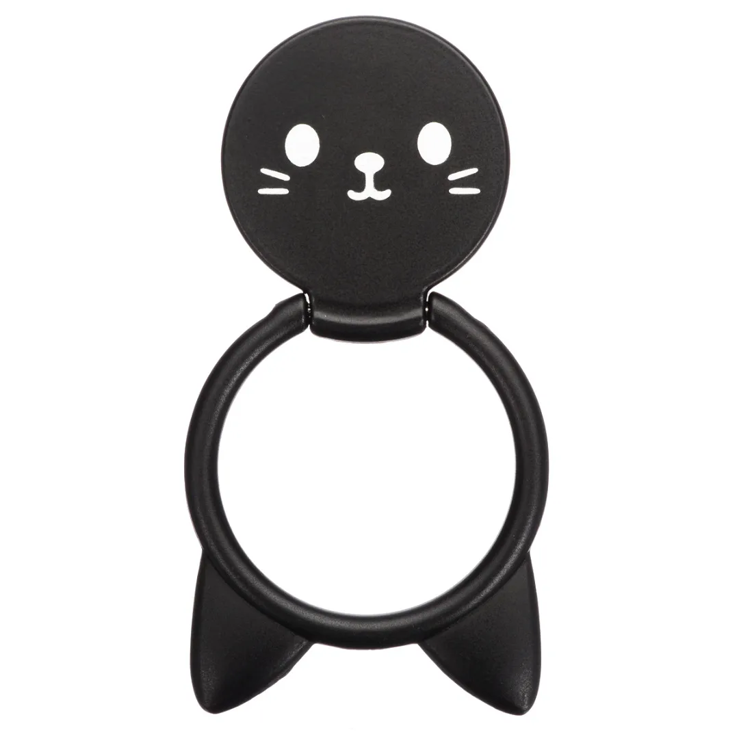 360 Degree Rotating Cute Cartoon Cat Finger Grip Ring Stand Holder for Mobile Cell Phone Finger Ring Smartphone Stand Holder