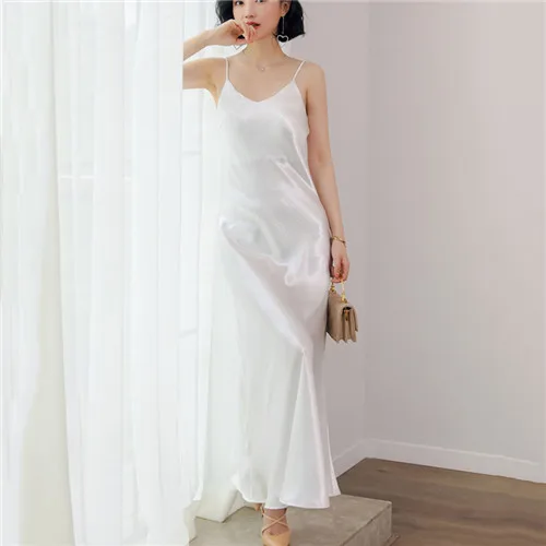Женское летнее платье Новая мода Большой размер спагетти ремень женское платье без рукавов одноцветное женское платье NUW452 - Цвет: white