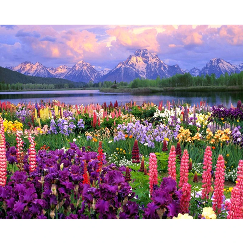 

5D DIY Diamond Embroidery Flowers Nature Scenery Picture Diamond Painting Full Square Round Rhinestones Hobby Home Decoration