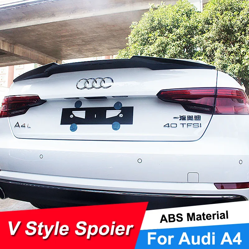 Автомобильные спойлеры крышка багажника крыло для Audi A4 B9 2017 18 19 седан АБС пластик