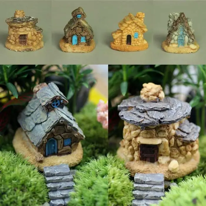 DIY Miniature Fairy Garden Craft Resin House Micro Landscape Decor M&C 
