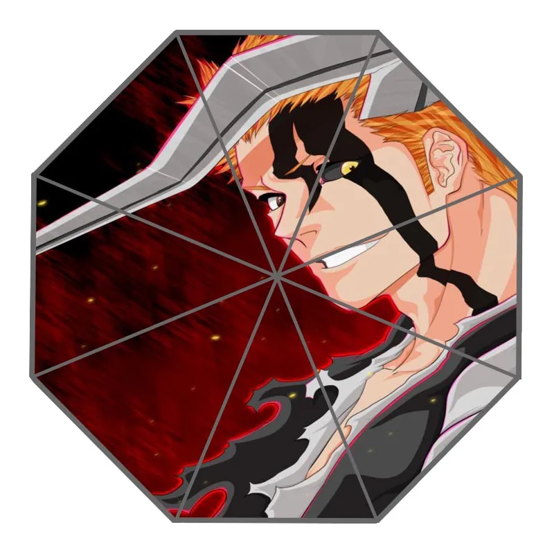 

2017 High Quality 3 Folding Umbrella Bleach Rukia Kuchiki Automatic Fashion Creative Custom Umbrella for man and woman
