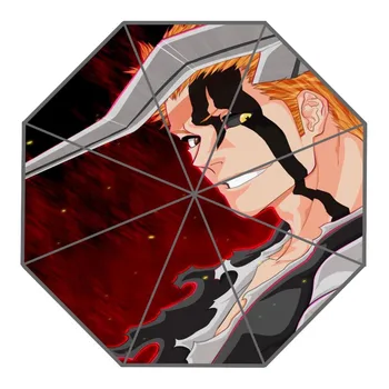 

2017 High Quality 3 Folding Umbrella Bleach Rukia Kuchiki Automatic Fashion Creative Custom Umbrella for man and woman