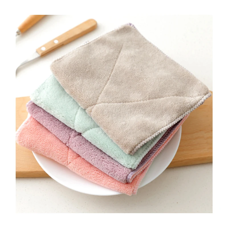 

RSCHEF Double-sided absorbent kitchen towel kitchen cleaning towel fiber thickening scouring cloth rags lint-free