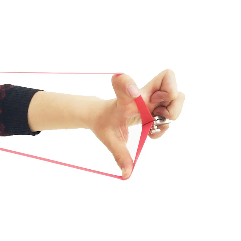 Steel Slingshot Outdoor powerful finger hunting shooting slingshot stainless steel metal with rubber band outdoor hunting tool