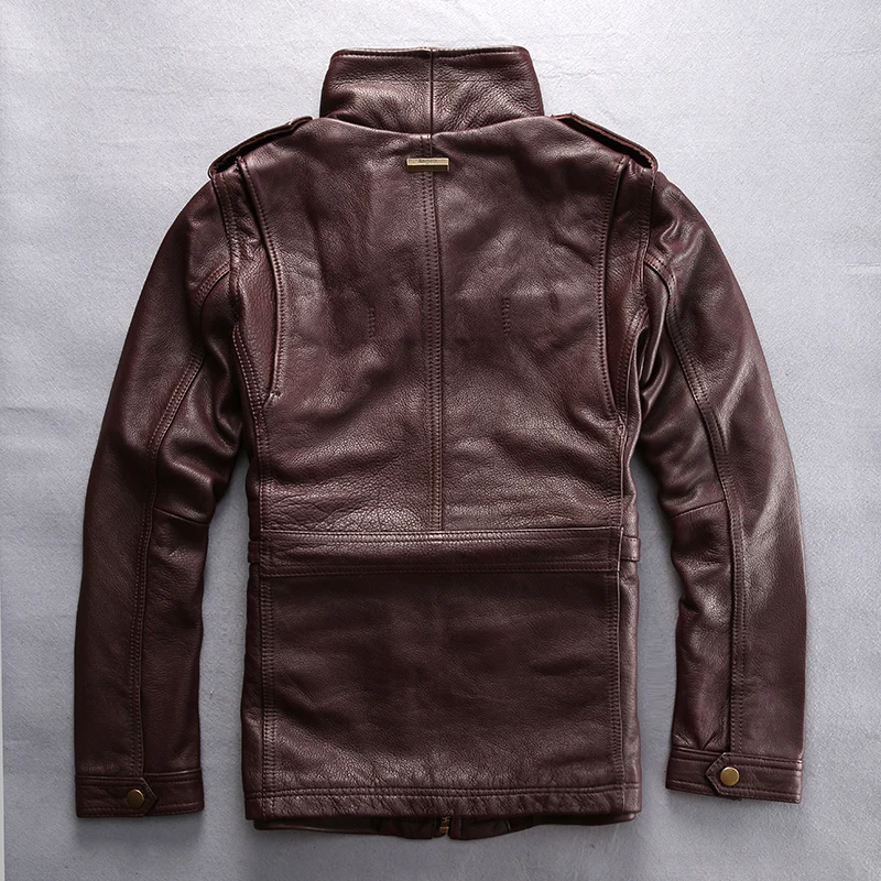 60% OFF 2016 autumn and winter m65 hunting genuine cow leather clothing male turn-down collar slim jacket thickening cowhide outerwear