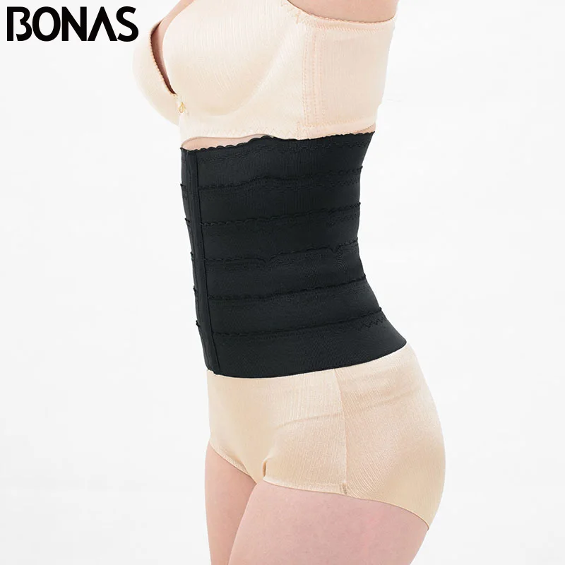 BONAS Body Shaper, тонкое женское послеродовое Корректирующее белье, пояс для тренировок, Корректирующее белье, широкая ткань, тонкая комбинация талии