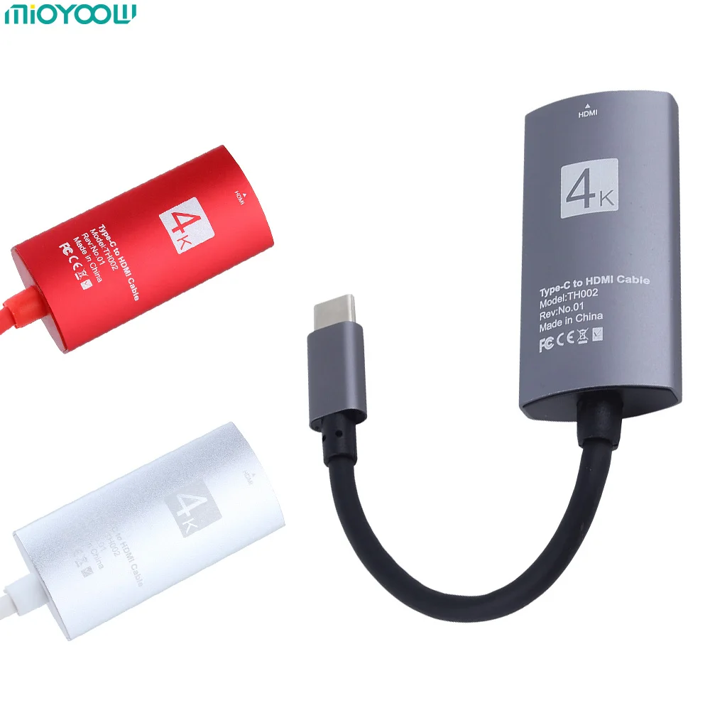 

4k HD Type-c To HDMI Adapter USB 3.1 USB C HDMI Cable Adapter Converter For MacBook Samsung Galaxy S8 S9 Huawei P20 Pro Mate 10