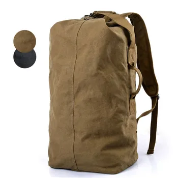 

Simple Large-capacity Canvas Backpack Men's Shoulder Portable Daypack Schoolbag Multifunctional Neutral Bag