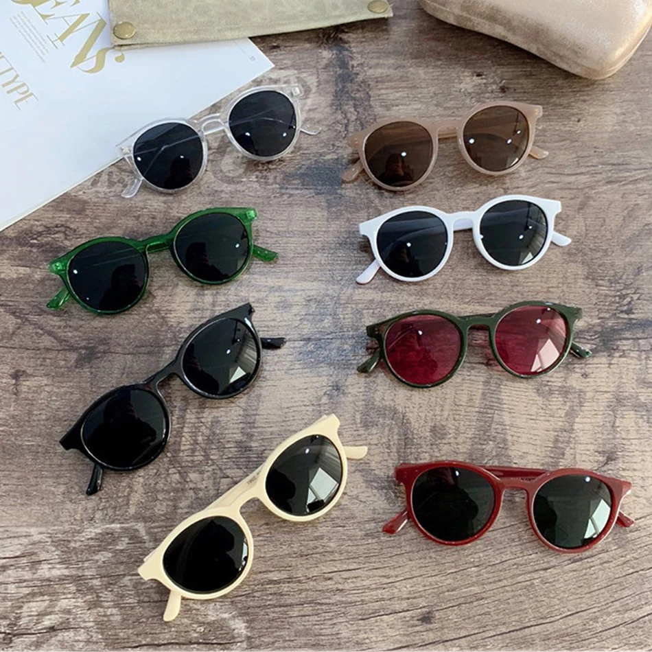 iboode Retro Round Kids Sunglasses Boys Girls UV400 Child Sun Glasses Vintage Simple Children Shades Goggles Oculos De Sol