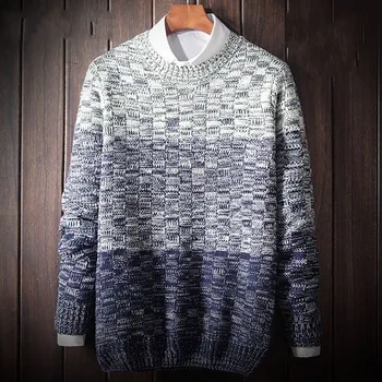 

2020 Autumn Winter Mens Color Patchwork Sweater Pullover O Neck Knitted Male Tops Casual Sueter Hombre Fahion Korean Comfort Top