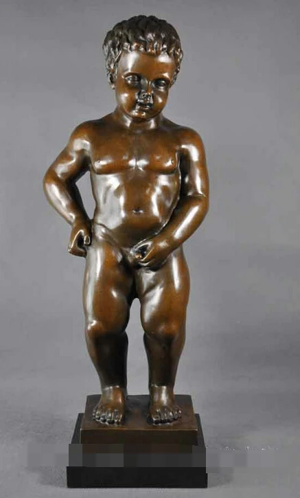

R0722 Details about Art Deco Sculpture Little Boy Peeing Child Bronze Statue B0403