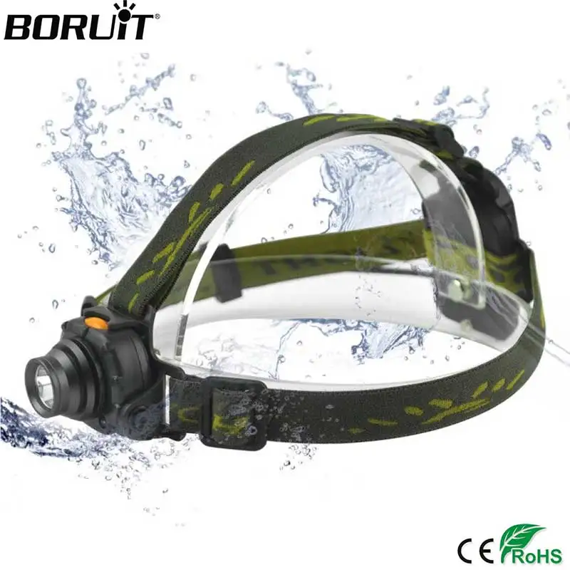 cheap BORUIT 2000LM XPE LED Mini Headlight IR Sensor 3 Modes Headlamp Camping Hunting Waterproof Head Torch AAA Battery Flashlight