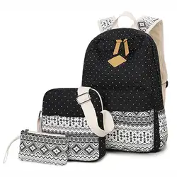 ISHINE 3 шт. Новый стиль Холст Рюкзак Компьютерная сумка Школьный рюкзак для студентов mochilas для женщин
