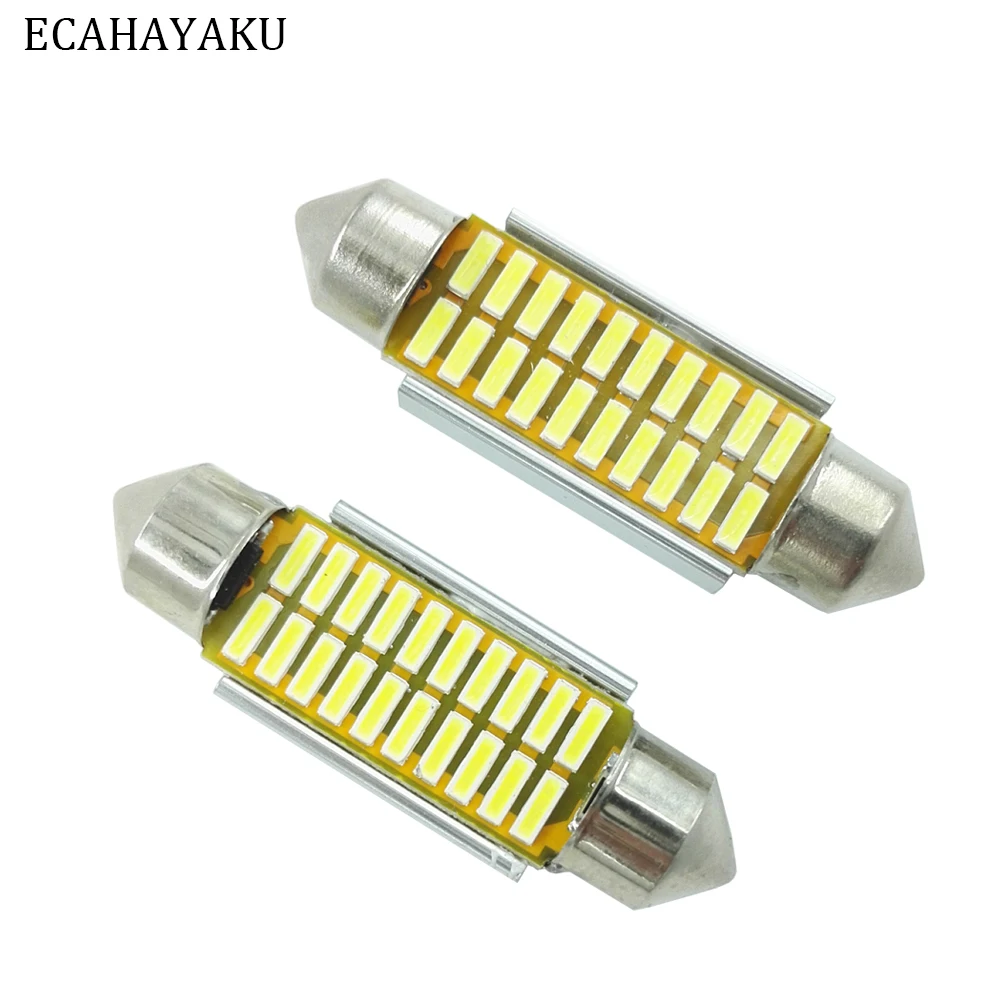 ECAHAYAKU 10 шт. 31 мм 36 39 41 C5W C10W 4014 светодиодные CANBUS автомобильные гирлянды внутренние