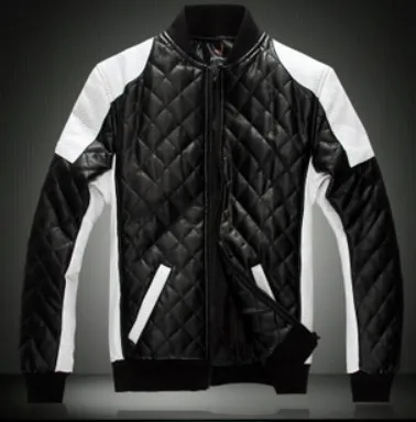 Новинка; большие размеры; кожаные куртки для локомотива; Мужская Брендовая верхняя одежда; утепленная осенне-зимняя куртка в байкерском стиле; мужские пальто; одежда - Цвет: Черный
