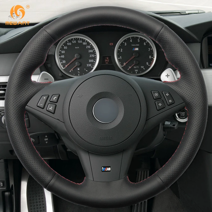 MEWANT для BMW E60 E63 E64 M5 2005 2007 2008 M6 черный чехол рулевого колеса автомобиля из