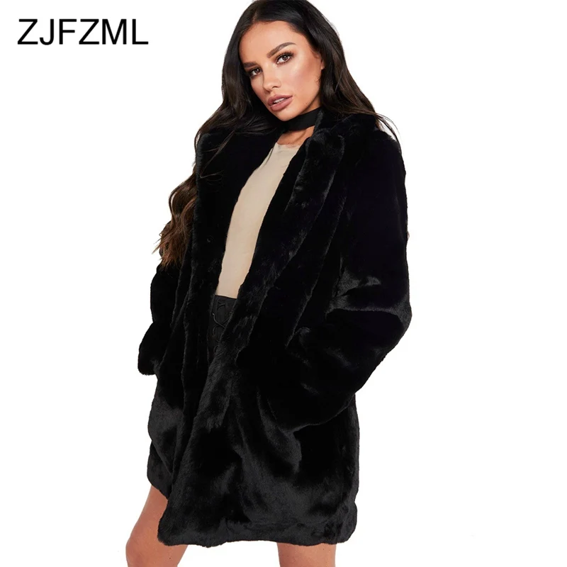 

ZJFZML Fleece Velvet Casual Plus Size Coats Women Clothes New Autumn Winter Long Sleeve Outwear Streetwear Thicken Warm Jackets