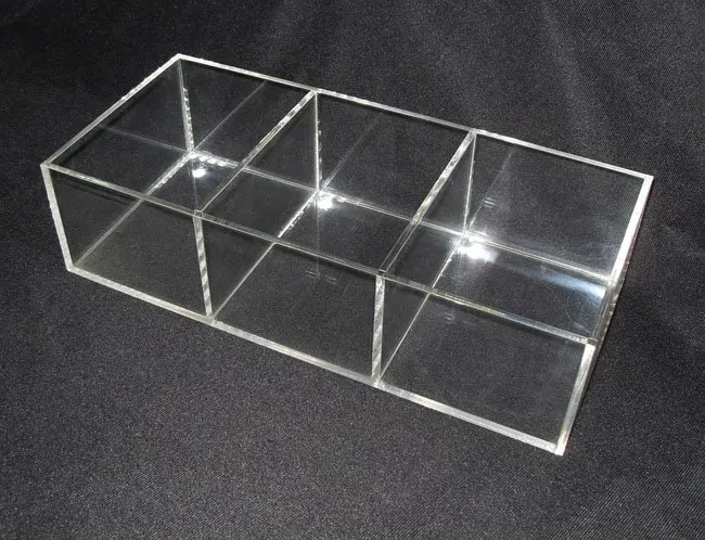 Transparent acrylic jewelry display box storage dispenser with 3 compartments