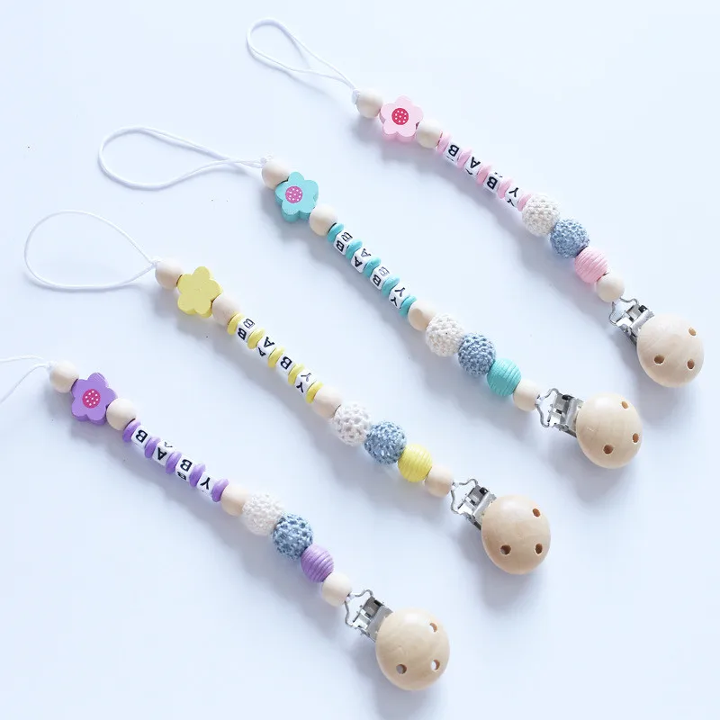 ideacherry Baby Pacifier Chain For Nipples Babies Pacifier Clips Soother Holder Accessories Hand Made Colourful Beads Dummy Clip
