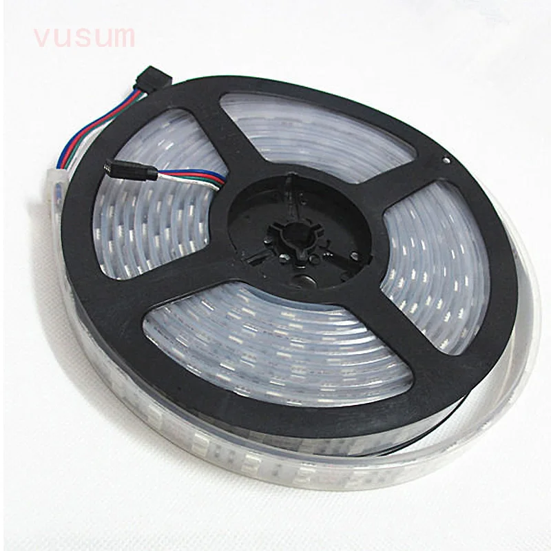 5 м 16.4ft 12 В SMD RGB 5050 IP67 Водонепроницаемый 600 LED двухрядные трубка светодиодные