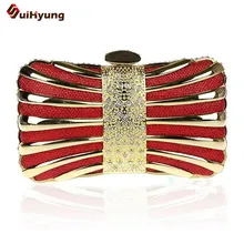 2016 New Women Banquet Day Clutches Fashion Diamond Evening Bag Wedding Party Bridal Handbag Double Chain Shoulder Messenger Bag