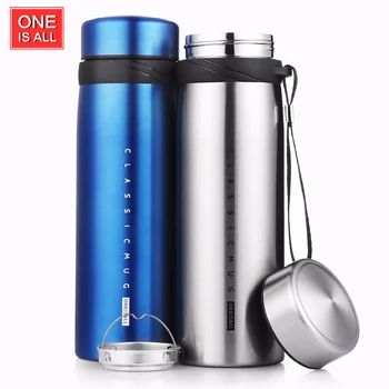 

OneIsAll 650ML Coffee Mug Thermos Bottle Tea Cup With infuser Thermal Mug Insulated Bottle for Car Stainless Steel Vacuum Flask