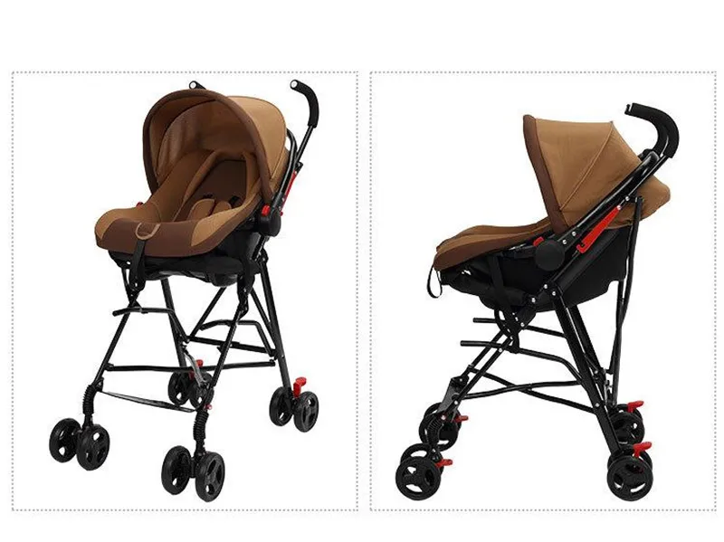 Newborn Baby Car Seat Stroller Carts Light Folding Portable With Children's Car Safety Seat Basket Steel Highland Baby Car Frame02