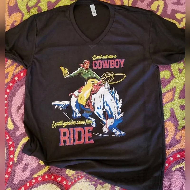 

Don't call him cowboy tee print women tops fashion harajuku tees korean punk womens funny shirts plus size vintage korean