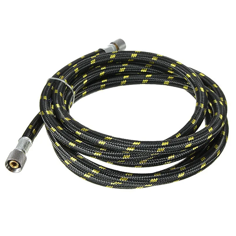 OSSIEAO 1pc 6FT 1.8m Braided Airbrush Compressor Air Hose Tool 1/8"-1/4" Adaptor Fitting